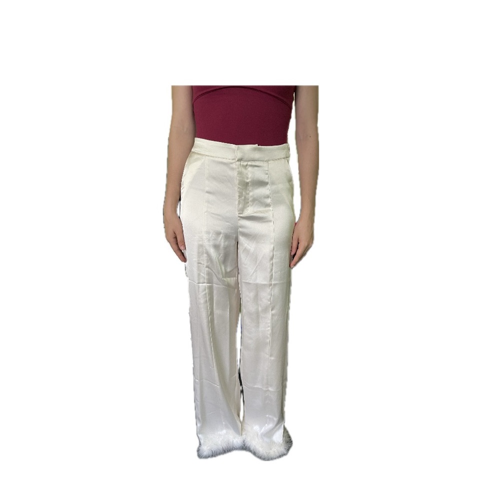 NEW! Forever 21 satin pants with faux fur